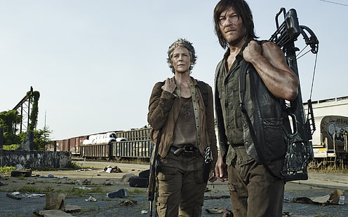 The Walking Dead Carol et Daryl, les morts-vivants, action, zombies, Fond d'écran HD HD wallpaper