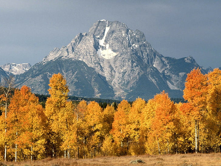 dağlar, sonbahar, manzara moran, Wyoming, Grand Teton Milli Parkı, manzara, HD masaüstü duvar kağıdı