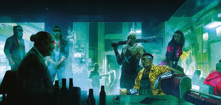 Cyberpunk 2077, escouade de gangsters, Fond d'écran HD