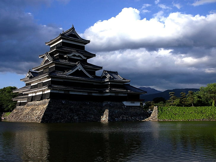 slott, Japan, fort, Matsumoto Castle, asiatisk arkitektur, HD tapet