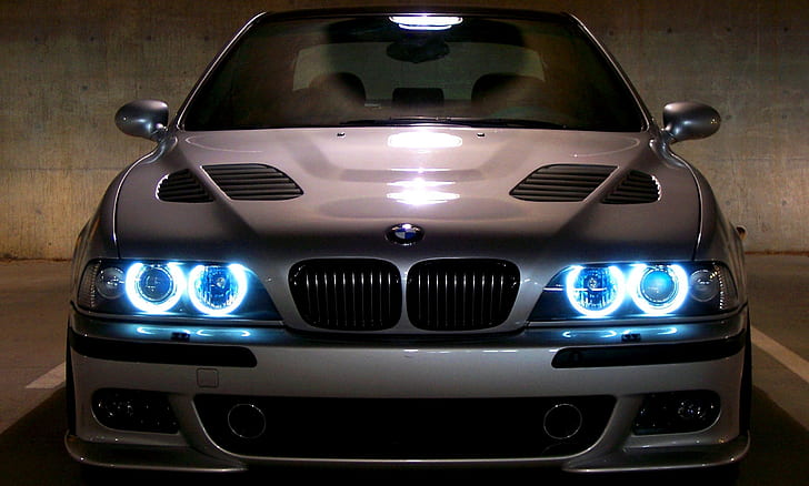 기계, BMW, 부머, 블랙, E39, 천사의 눈, HD 배경 화면