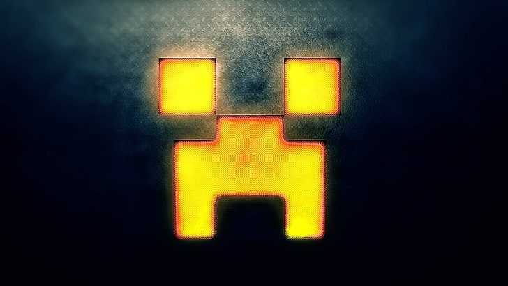 yellow light illustration, yellow and black Minecraft character, Minecraft, creeper, video games, digital art, HD wallpaper