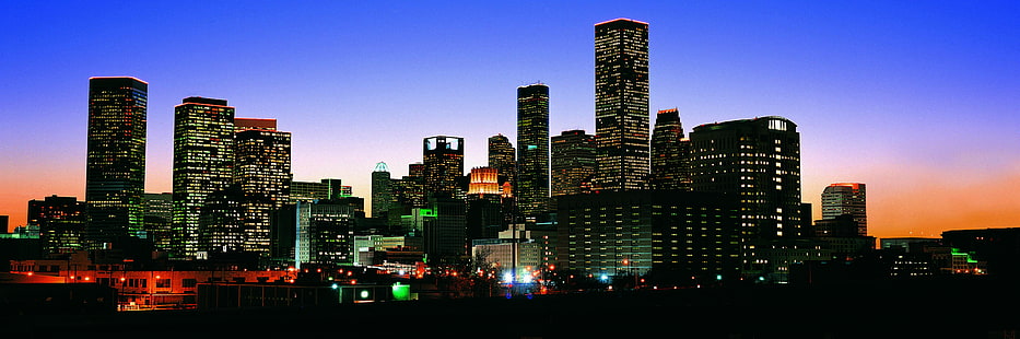 Городское фото в ночное время, американское, американское, панорамы, американское, мегаполис, город, фото, ночное время, городские пейзажи, городской горизонт, городской пейзаж, небоскреб, ночь, центр города, архитектура, городской пейзаж, закат, сумерки, здание экстерьер, построенныйСтруктура, США, HD обои HD wallpaper