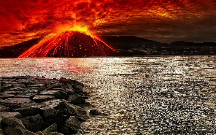 Gunung berapi, Gunung berapi, Wallpaper HD
