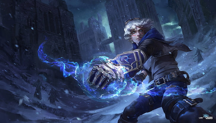 gray hair male anime character, League of Legends, Ezreal, HD wallpaper