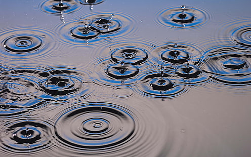 Raindrop HD, water ripples, photography, raindrop, HD wallpaper HD wallpaper