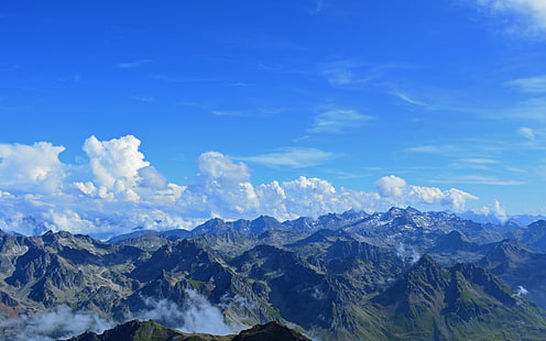 pirineus, fundos de frança, montanhas, panorama, baixar 3840x2400 pirineus, HD papel de parede HD wallpaper