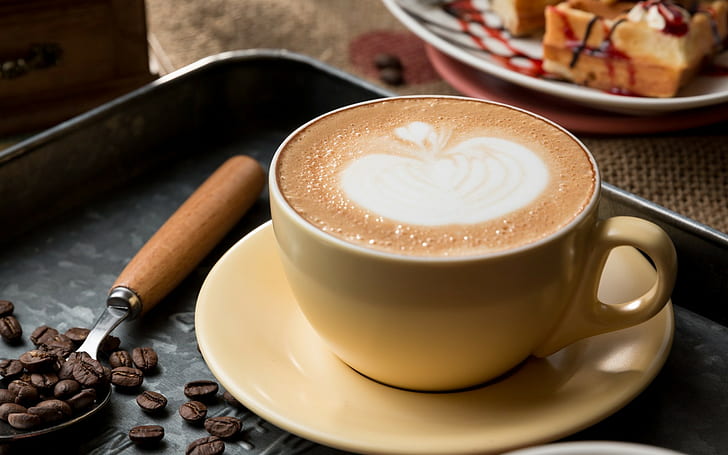 Coffee, Cappuccino, Foam, Cinnamon, Corn, HD wallpaper