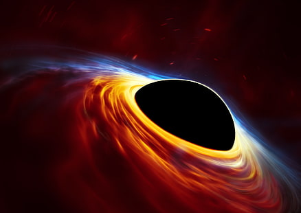 Експлозия, изблик на светлина, супермасивна черна дупка, супернова, акреционен диск, 4K, HD тапет HD wallpaper