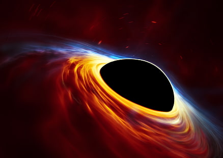 Супермасивна черна дупка, акреционен диск, изблик на светлина, супернова, експлозия, HD, 4K, HD тапет HD wallpaper