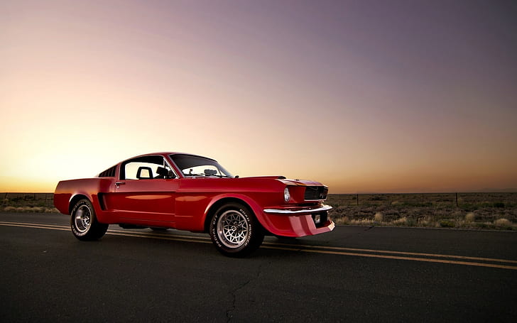 Vermelho Vintage Ford Mustang, Mustang, Ford Mustang, Mucle Car, HD papel de parede