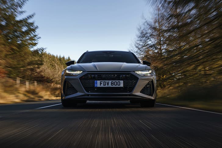 movement, Audi, lights, before, grille, universal, RS 6, 2020, 2019, V8 Twin-Turbo, RS6 Avant, UK-version, HD wallpaper