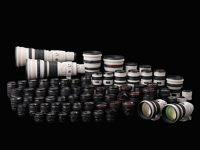 Lensa kamera DSLR banyak, kanon, ef-s, lensa, kamera, Wallpaper HD HD wallpaper