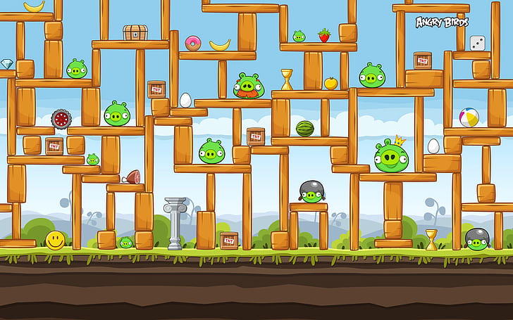 Angry Birds, Green Pigs, Game, angry birds, green pigs, game, HD wallpaper