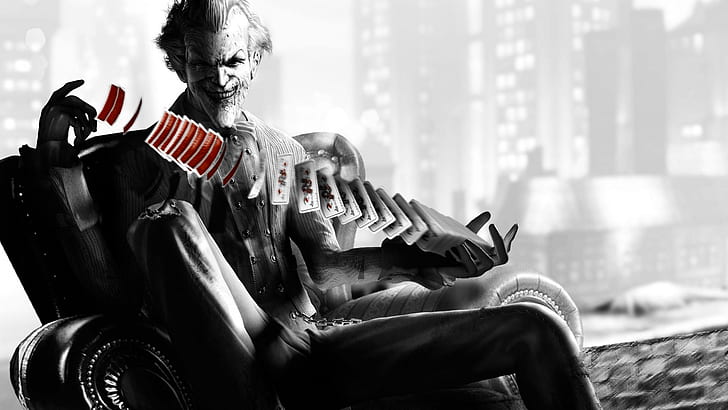 Joker Batman Игрални карти HD, видео игри, батман, жокер, игра, карти, HD тапет
