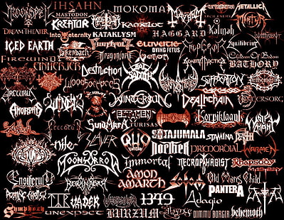 메탈 밴드, 헤비메탈, 블랙 메탈, 타이포그래피, 밴드 로고, 문펠, 이산, 고딕 메탈, 둠 메탈, 익스트림 메탈, 프로그레시브 메탈, 멜로디 데스 메탈, 프로그레시브 록, 데스 메탈, 전위 금속, 심포니 블랙 메탈, 파워금속, 때리기 금속, Mastodon, Mokoma, 슬러지 금속, 대체 금속, Mayhem, Metallica, Mayhem (밴드), 멜로디 블랙 메탈, 크레이터, 카타 메니아, 순교자, 아치 적, 칼마, 해그 가드, 카멜롯, Marduk (밴드), 드림 시어터, 영원 속으로, 카타 클 리즘, 바이킹 메탈, 이교도 메탈, 팔켄 바흐, 포크 메탈, 핀 트롤, 얼어 붙은 지구, 드래곤 포스, 엘 루베이, 그라인드 코어, 테크놀로지 데스 메탈, 죽어가는 태아, 황제 (밴드), Lyfthrasyr, Venom (band), Venom, Firewind, 평형 (밴드), Bodom of Children of Bodom, 익스트림 파워 메탈, Bathory, Einherjer, 파괴, 파괴 (밴드), 소나타 Arctica, Arthemesia, Vintersorg, 질식, 시체 (밴드), 데스 체인, Wintersun, Bal-Sagoth, 노예 (밴드)), 어두운 장례식, Naglfar, Arcturus, Amorphis, Windir, 유언, Wolfchant,Korpiklaani, Agalloch, Thronar, Turisas, Nile (band), 불멸의, Slayer, SuidAkrA, Stamina, Norther, Primoryial, Warmen, Rhapsody of Fire, Quo Vadis, Moonsorrow, Necrophagist, Ensiferum, Borknagar, Amon Amarth, 소돔 (밴드),노인의 아이, 썩은 그리스도, Týr (밴드), Vader, Symphony X, Unexpect, burzum, warbringer, 1349 (band), 결석, Dimmu Borgir, Adagio (band), Pantera, Behemoth (band), Ypres의 숲, HD 배경 화면 HD wallpaper