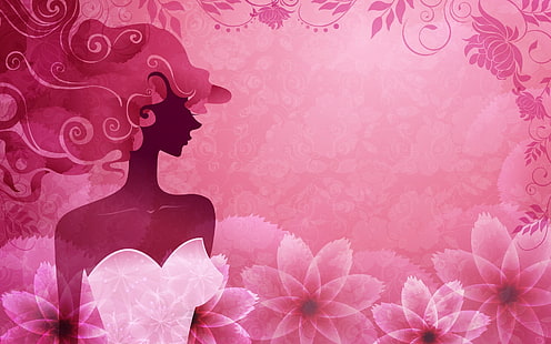 Вектор женщина розовый стильный, Вектор, Женщина, Розовый, Стильный, HD обои HD wallpaper