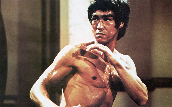Bruce Lee, Bruce Lee, skådespelare, muskler, Enter the Dragon, kampsport, asiat, skärmdump, filmer, människor, HD tapet