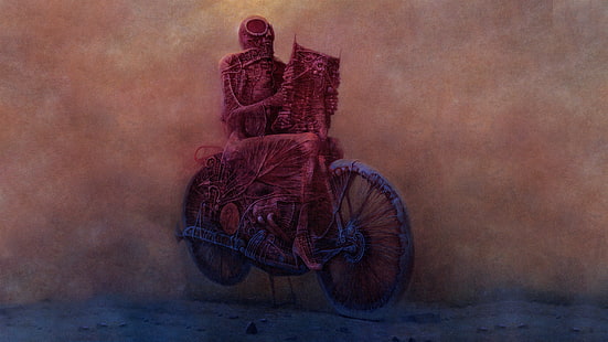 Здзислав Бексиньски, фантастический реализм, жуткий, сюрреалистический, польский, HD обои HD wallpaper