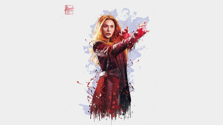 scarlet witch, avengers infinity war, 2018 movies, 4k, artwork, hd, artist, artstation, HD wallpaper