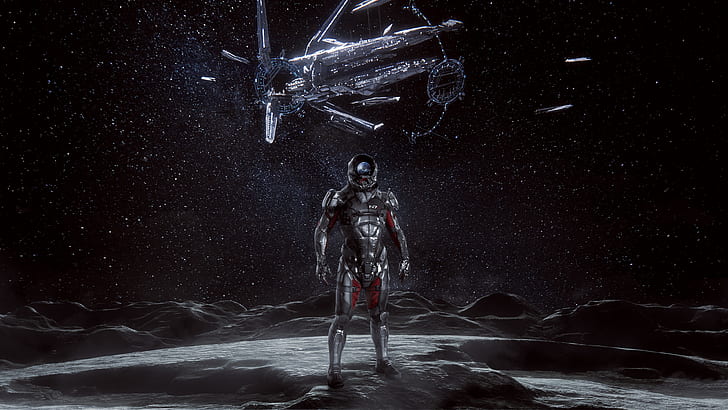 Hyperion, Ryder, Moon, Mass Effect: Andromeda, 4K, HD wallpaper