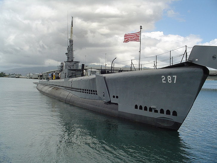 Серый линкор, Военные корабли, Подводная лодка, Ss-287, USS Bowfin, HD обои