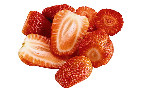 reife Erdbeeren, Erdbeeren, Beeren, in Scheiben geschnitten, lecker, HD-Hintergrundbild HD wallpaper