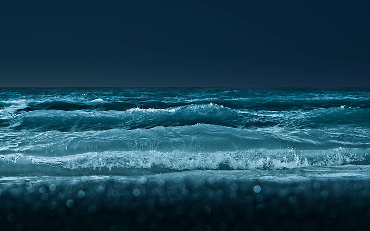 landscape photo of shoreline, waves, water, sea, nature, HD wallpaper