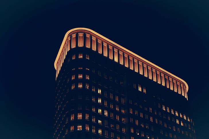 เมือง, อาคาร, กลางคืน, แสงไฟของเมือง, ในเมือง, วอลล์เปเปอร์ HD