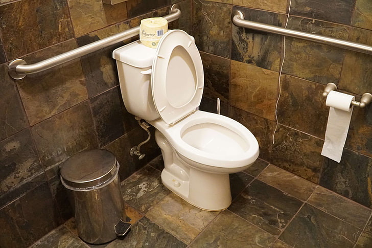 banheiro, vaso sanitário, papel higiênico, HD papel de parede