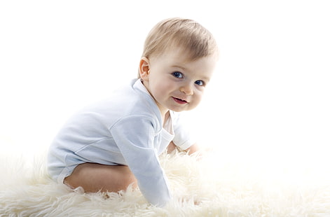 weißes langärmeliges Hemd des Kleinkindes, Kind, Gesicht, süß, Baby, Kind, Neugeborenes, HD-Hintergrundbild HD wallpaper