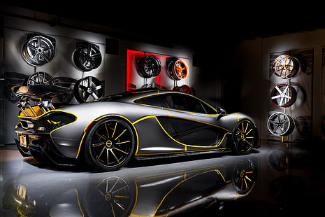 gray and yellow super car, drives, hq Wallpapers, mclaren p1, hypercar, HD wallpaper HD wallpaper