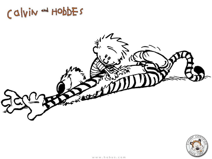 Calvin and Hobbes illustration, Comics, Calvin & Hobbes, Calvin (Calvin & Hobbes), Hobbes (Calvin & Hobbes), HD wallpaper