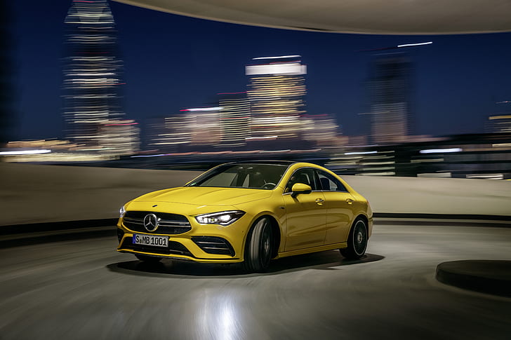 Mercedes-Benz, Mercedes-Benz CLA-Class, Car, Luxury Car, Vehicle, Yellow Car, HD wallpaper