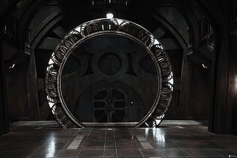 подови настилки от черен мрамор, Stargate Universe, Stargate, фотография, научна фантастика, HD тапет HD wallpaper