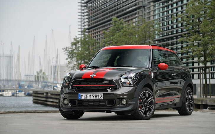 2015 Mini John Cooper Works Paceman, black and red suv, john, 2015, mini, cooper, works, paceman, cars, HD wallpaper