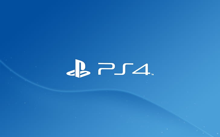 Playstation, PS4, логотип, синий фон, PlayStation, PS4, синий фон, HD обои