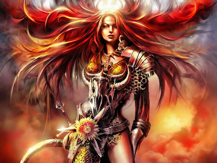 Fantasi, Pejuang, Permainan, prajurit wanita, fantasi, prajurit, permainan, 1600x1200, Wallpaper HD