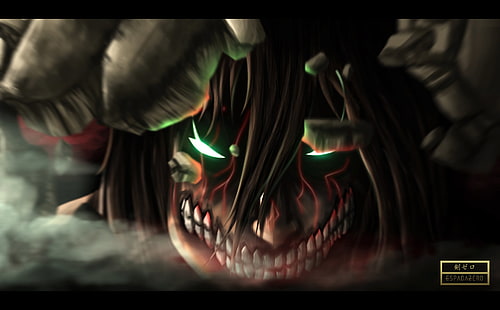 чудовищен персонаж скрийнграб, Аниме, Атака върху Титан, Ерен Йегър, HD тапет HD wallpaper