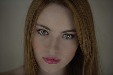 المرأة ، النموذج ، الوجه ، صورة ، عيون خضراء، خلفية HD HD wallpaper