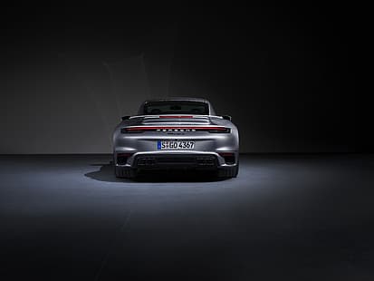 911, Porsche, vista posteriore, Turbo S, 2020, 992, Sfondo HD HD wallpaper