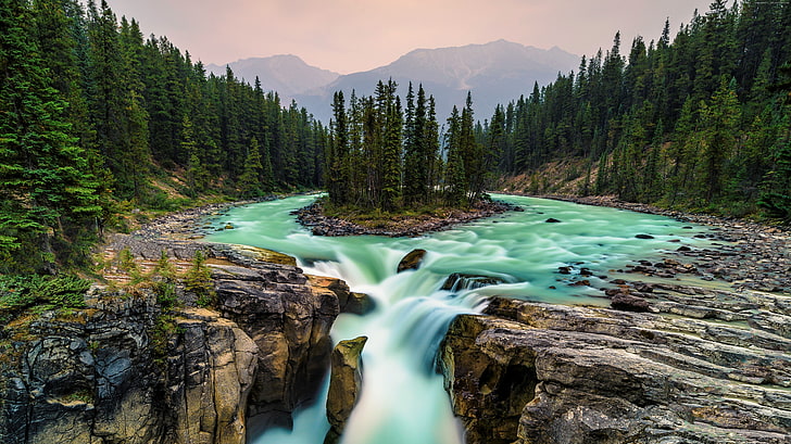 waterfall, 5K, Canada, Jasper National Park, HD wallpaper