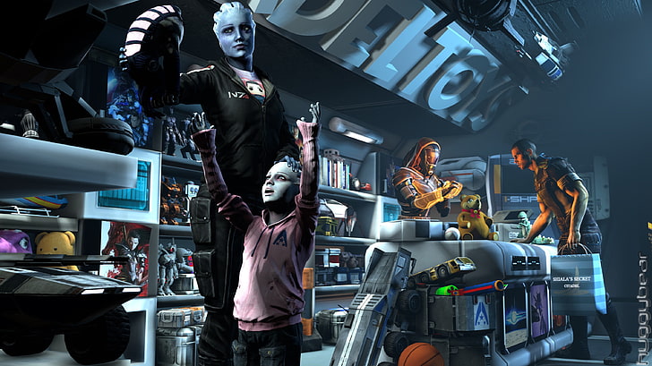 Mass Effect, видео игри, дигитално изкуство, Liara T'Soni, HD тапет