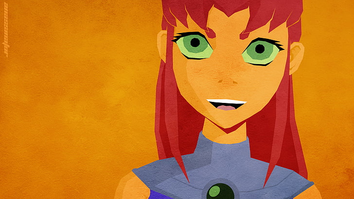 червенокос анимационен герой, Teen Titans, Starfire, Koriand'r, HD тапет