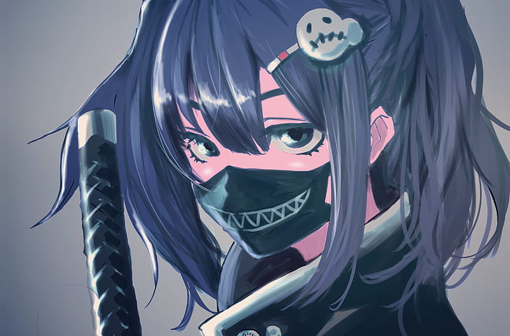 Anime Girl Wallpaper With Mask gambar ke 2
