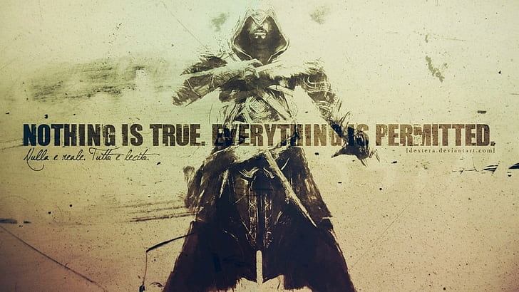 Assassin's Creed, Text, โปสเตอร์ลัทธินักฆ่า, ลัทธินักฆ่า, ข้อความ, วอลล์เปเปอร์ HD