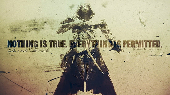 text, Assassin's Creed, Ezio Auditore da Firenze, HD tapet HD wallpaper