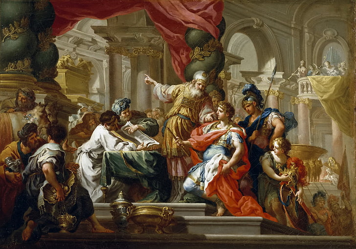 photo, histoire, mythologie, Sebastiano Concha, Alexandre le Grand dans le temple de Jérusalem, Fond d'écran HD