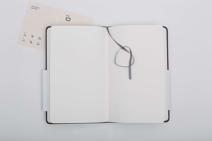 blank, bookmark, diary, empty, notebook, paper, ribbon, HD wallpaper