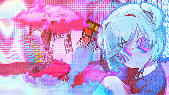 Doki Doki Literature Club ، Natsuki (Doki Doki Literature Club) ، vaporwave، خلفية HD HD wallpaper